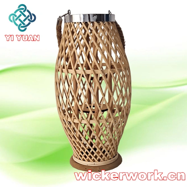 Wicker Willow Candle Lantern Rope Basket Rustic Weave Natural Grey Hanging