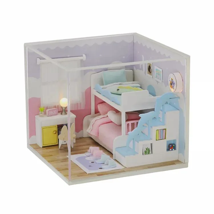 Garden Outdoor Window House Small Miniature Doll House with LED Light