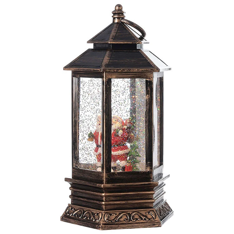 Funny Christmas Decoration Lamp Hangings Christmas LED Snow Lantern with Santa