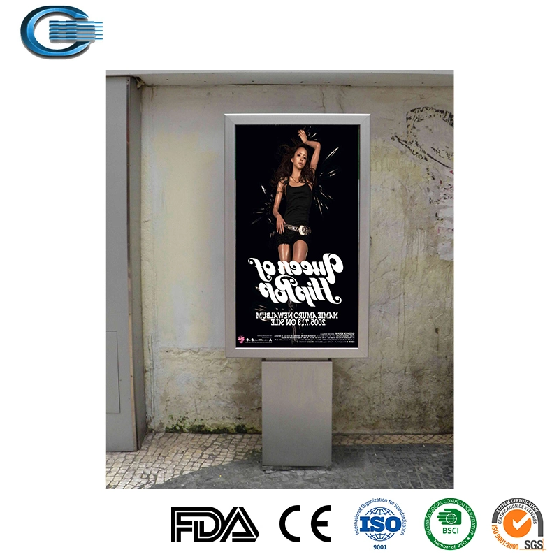 Huasheng Aluminium Portable Floor Standing Double Sided LED Illuminated Fabric Seg Lightbox