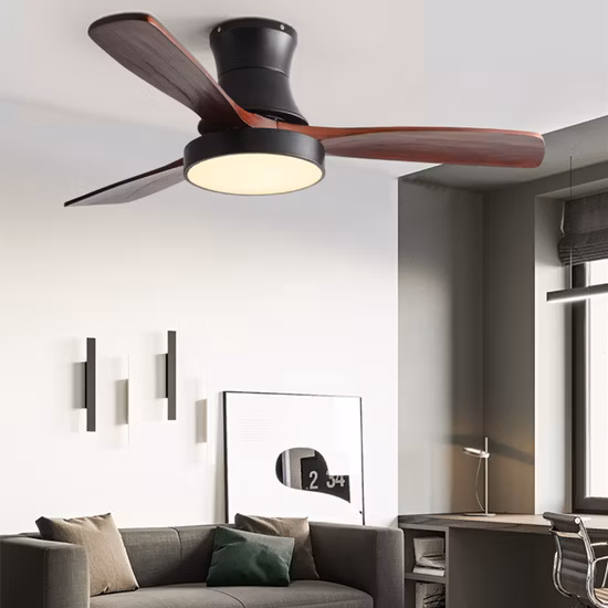 Moderno ventilatore da soffitto decorativo a risparmio energetico in legno fantasia nordica da 60 pollici