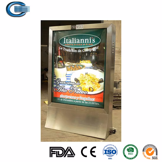Huasheng Ristoranti Visualizza Menu Board Lightbox Outdoor Flexface Light Box