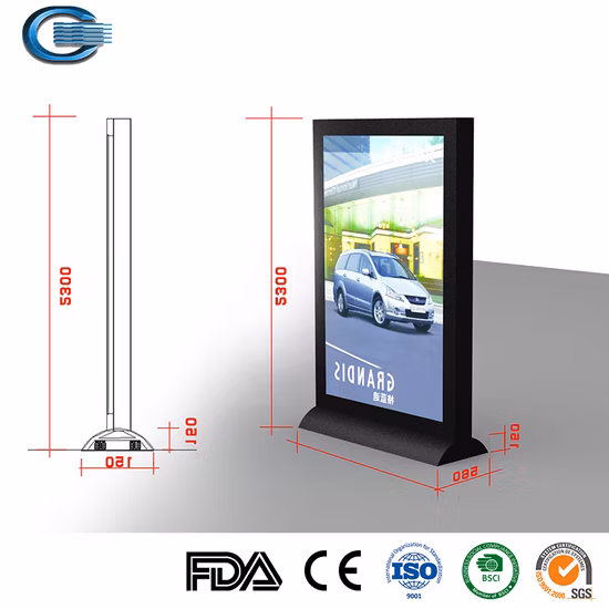 Lightbox portatile standard per espositori standard per stand espositivi con doppio lato personalizzato Huasheng