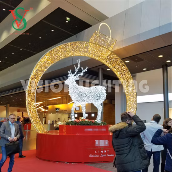 Personalizza le luci a motivo dell'arco della decorazione natalizia commerciale a LED per strada all'aperto