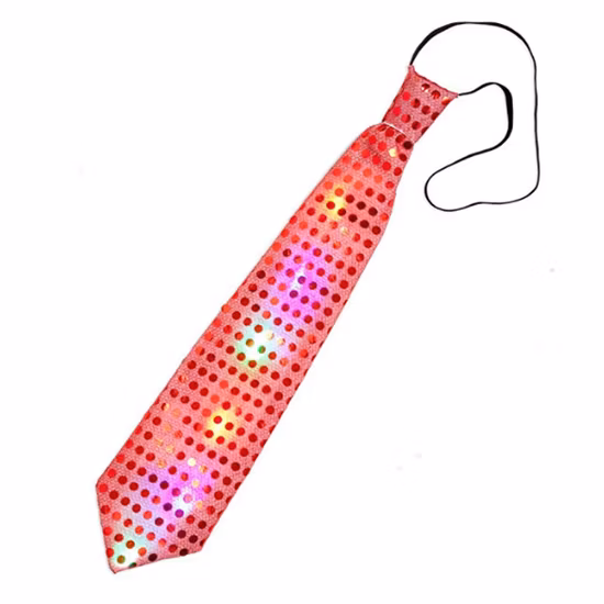 Accessorio per feste con cravatta a LED illuminata con paillettes